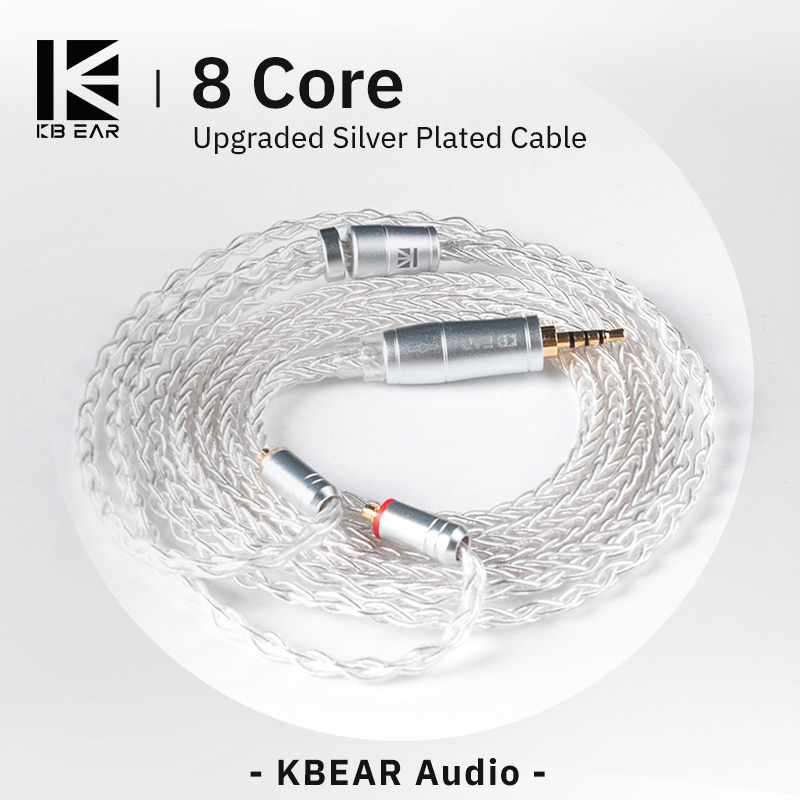 Esports Gaming Earbuds - KBEAR 8 코어 업그레이드 실버 유선