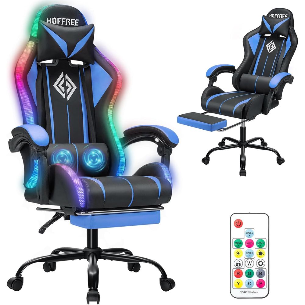 Video Gaming & Esports Usd Acc - 마사지 기능이 있는 LED 게이밍 의자