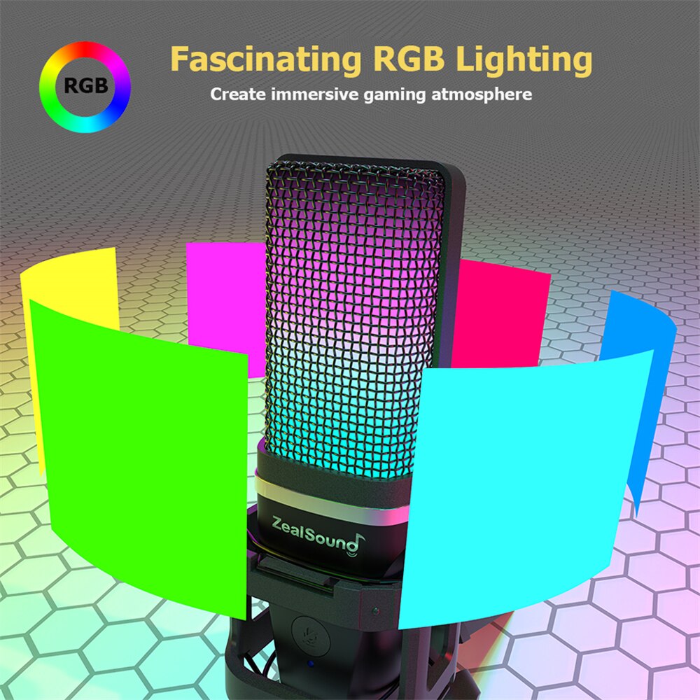 Zealsound RGB 녹음 마이크, 관절 암, US - Streaming Mic Condenser 리뷰 및 가격