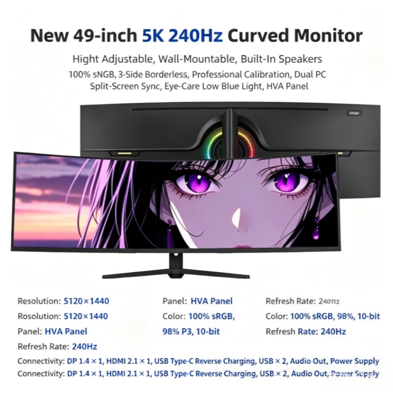 49인치 32:9 초광폭 곡면 모니터, 5K, 240H - Gaming Monitor Curved 리뷰 및 가격