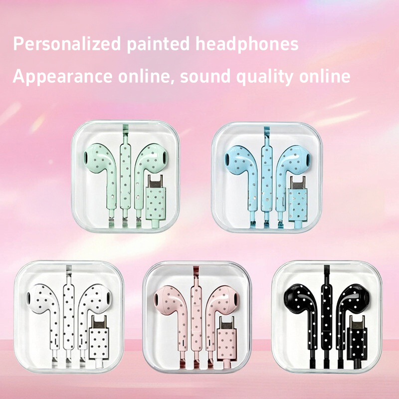 귀여운 폴카 도트 스타 타입 C 이어폰 (미, 아이폰, - Esports Gaming Earbuds 리뷰 및 가격