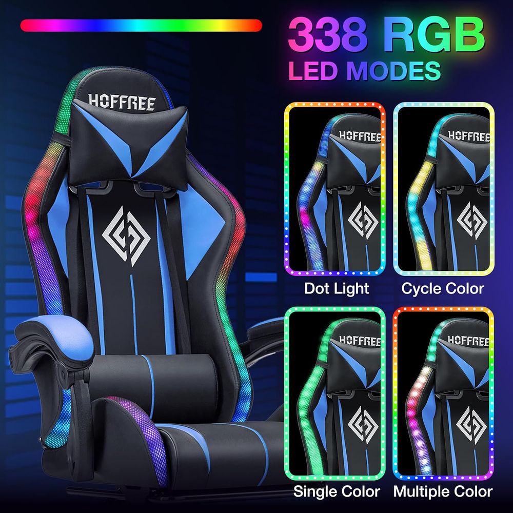 마사지 기능이 있는 LED 게이밍 의자 RGB 조명 컴 - Video Gaming & Esports Usd Acc 리뷰 및 가격